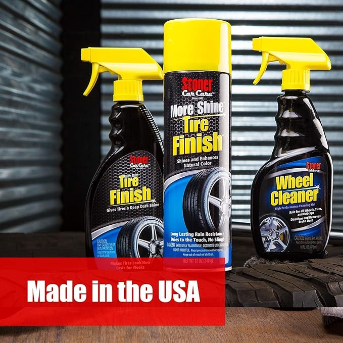 Stoner Car Care 91044-2PK Original More Shine Tire Finish – Tire Shine Spray for a Deep Matte Black Finish with Long-Lasting Rain-Resistant Protection, Non-Greasy No Sling – 12 oz (Pack of 2)