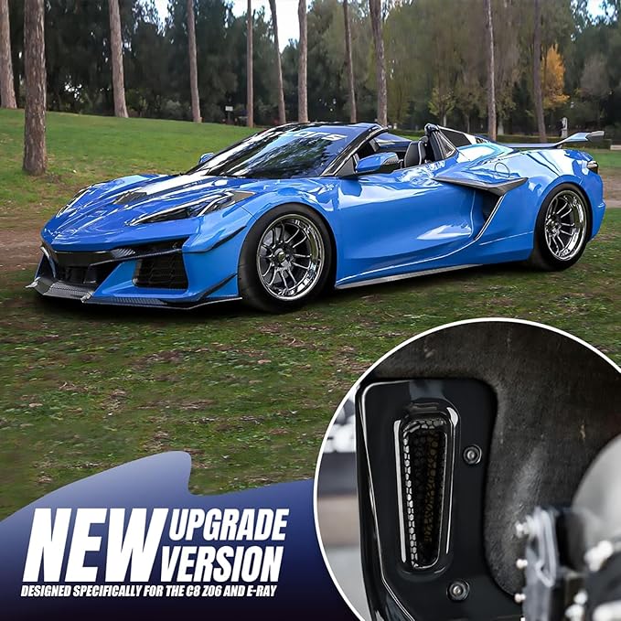 BILLFARO Extended Rear Splash Guards Mud Flaps,ABS Plastic Wheels Rock Guards Mudflap Fender Mudguard Mud Guards Protector Accessories for Corvette C8 Z06 2023+ for C8 E-Ray 2024+