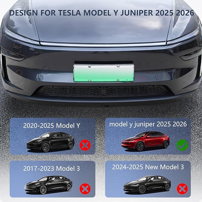 SHINELINERS Grille Mesh Insert for Tesla Model Y Juniper 2025 2026, Matte Black Front Air Vent Cover, Insect Protection(Only for Premium)