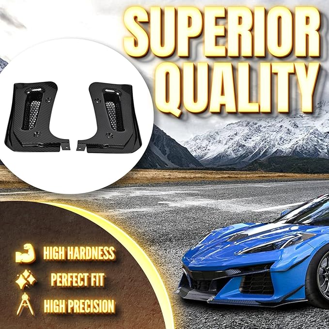 BILLFARO Extended Rear Splash Guards Mud Flaps,Carbon Fiber Pattern Wheels Rock Guards Mudflap Fender Mudguard Mud Guards Protector Accessories for Corvette C8 Z06 2023+ for C8 E-Ray 2024+