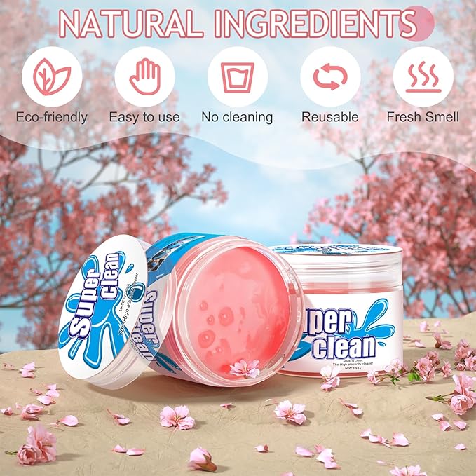 TeSabMi Car Cleaning Gel Car Cleaning Putty Car Putty Car Interior Cleaner Car Slime Car Detailing Kit Car Accessories Gifts for Men Women Stocking Stuffers