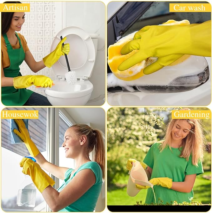 Gandeer 36 Pair Reusable Household Gloves Long Rubber Dishwashing Gloves Kitchen Cleaning for Dishes Clean Gardening