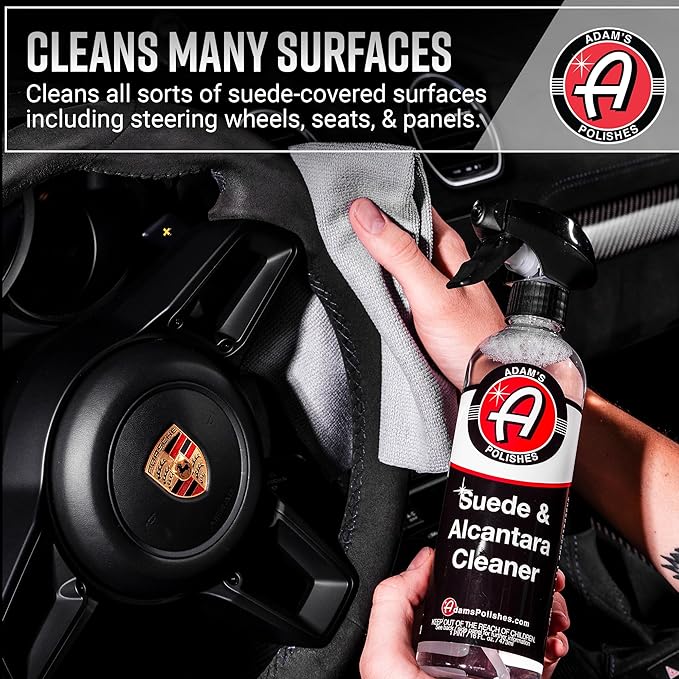 Adam's Suede Cleaning & Protection Kit - Professional Automotive Suede Cleaner & Fabric Protector Spray for Car Interiors, Upholstery, Shoes, Clothing, Removes Stains & Refreshes Suede Material