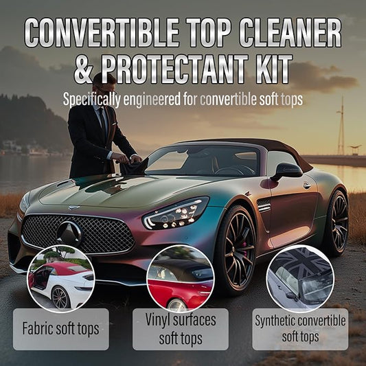 Convertible Top Cleaner And Protectant Kit Use For Cleaning And Protecting The Automotive Soft Tops Of Fabric Construction.Deep-Penetrating Cleaning,Preventing Cracks, 2 Items,Total 32 OZ