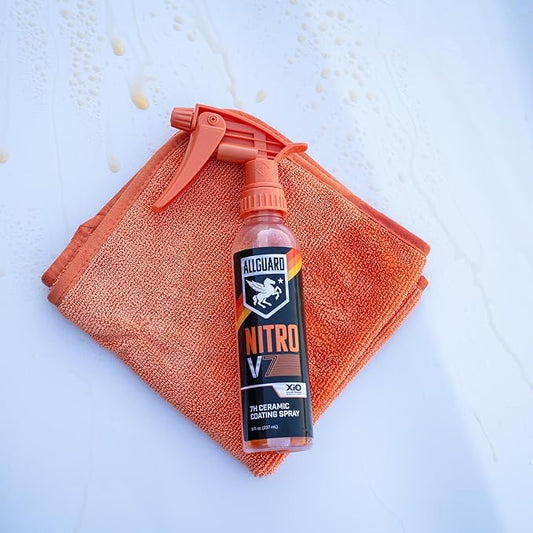 NITRO V7 Spray - 7H Ceramic Coating Spray with Proprietary XiO2™ Formula Creates Tri-Molecular Bond - 1+ Year of Hydrophobic, Self Cleaning Protection & High-Gloss Shine - Easy Application