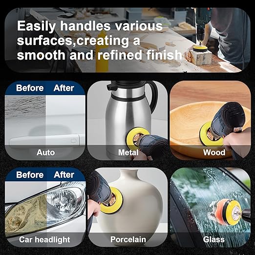 131 Pieces 3 Inch Sanding Discs, GOH DODD Headlight Restoration Kit Hook and Loop Sanding Pads 60 to 10000 Grit Wet Dry Sandpaper with 1/8" 1/4” Shank, Backer, Polishing Pads and Interface Pad