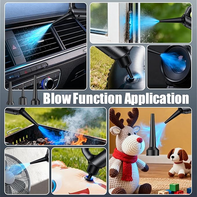AOPIRDT Car Vacuum Portable Cordless-19000 Pa 4 in 1 Handheld Vacuum Cordless Brushless Motor with LED Light and Multi-Nozzles, One-Touch dust Removal for Car, Home, Office, Pet, Black