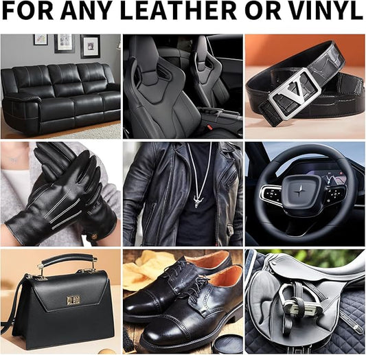 SHADAIWUYU 8.5oz Leather Recoloring Balm with 100ml Mink Oil,Black Leather Repair kit for Furniture and Car Interior,Leather Couch Scratch Repair,Leather Dye Paint,Mink Oil for Leather