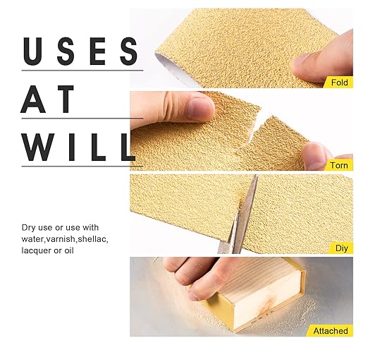 S SATC 220 Grit PSA Longboard Sandpaper 20 Yard Long Continuous Roll, 2-3/4" Wide Self Adhesive Stickyback Sanding Sheets for Automotive, Hand Sanding Blocks,Woodworking, Metal, Plastic