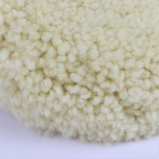 Woolous 7 inch Wool Buffing Pads Double Side,100% Natural Wool Compound Cutting and Polishing Pad