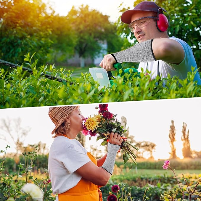 Tyqour 2Pcs Cut Resistant Sleeves Soft Arm Protectors Sleeve for Thin Skin and Bruising Safety Arm Sleeves Arm Guards for Biting Gardening Kitchen Farm Work