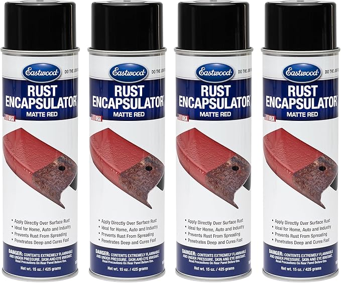 Eastwood Matte Red Rust Encapsulator 15 oz Aerosol Prevents Rust Corrosion Epoxy Fortified Low VOC Formula | 4 Pack