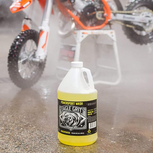 Eagle Grit Powersport Wash – 1 Gallon Concentrated Cleaner for Dirt Bikes, ATVs, UTVs, Mountain Bikes & Watercraft – Biodegradable, pH Balanced, VOC Compliant – Safe on All Surfaces – USA Made