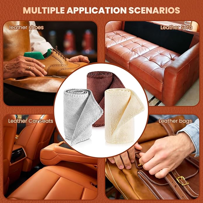 10 Pcs Shine Shoes Cloth Kit Polish Dauber Applicators Cleaning Leather Shoes Boots Microfiber Care Cloths Suede Cleaner
