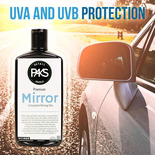Paks Mirror Polish Auto Wax | Deep Paint Restoring Shine | Long Lasting UV Protection | Applicable By Machine and Hand | Supreme Paint Protection | Made in USA | 16 oz Hand Wax Deep Gloss Wet Look