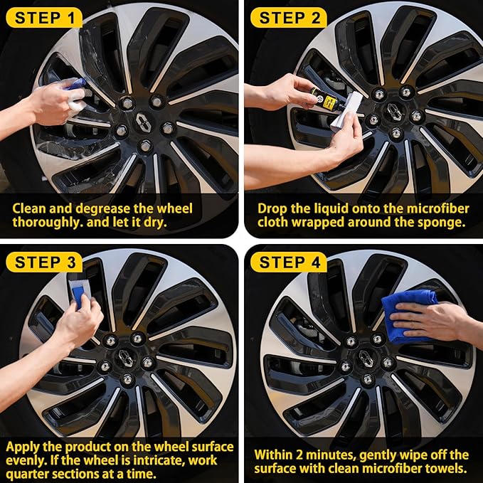 NADAMOO Wheel Rim Ceramic Coating 50ml,Hydrophobic Protection Gloss Finish Water and Dirt Repellent for Car Wheel - Self Cleaning - Repels Brake Dust - Deeper Shine