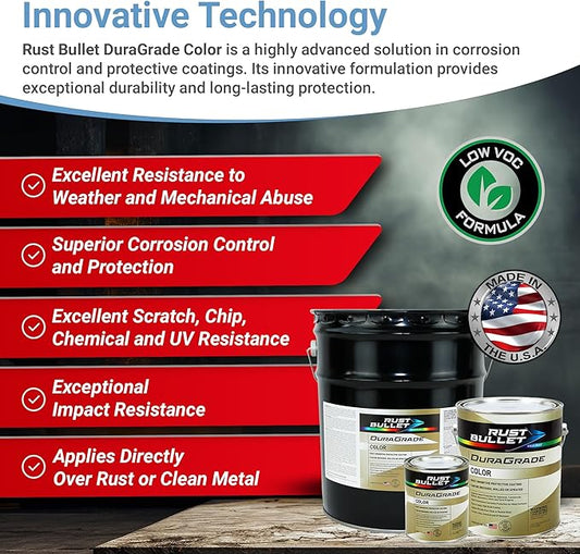 RUST BULLET DuraGrade Color - Red - 5 Gallon - Advanced Technology Corrossion Control, Rust Inhibitor & Protective Coating, Exceptional Adhesion, UV Resistant