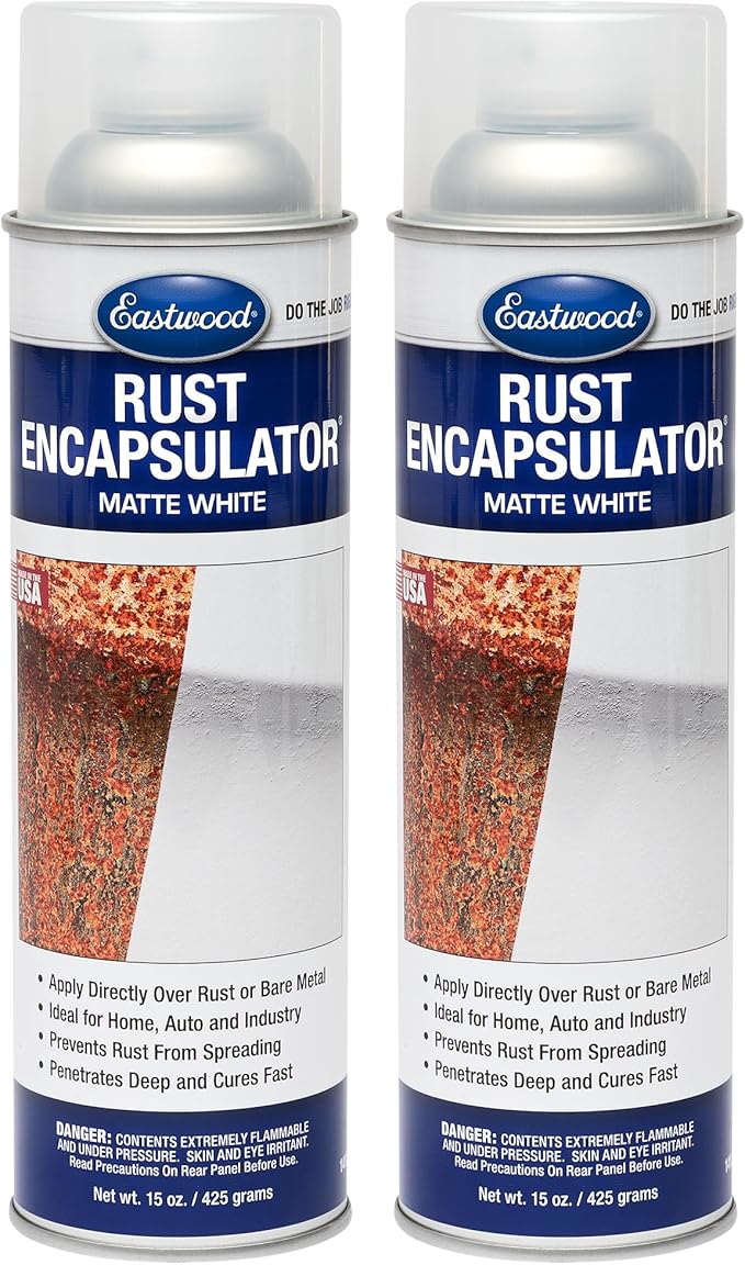 Eastwood White Rust Encapsulator 15 oz Aerosol Prevents Rust Corrosion Epoxy Fortified Low VOC Formula | 2 Pack