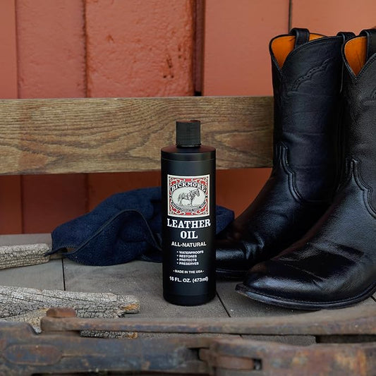Bickmore Leather Oil Leather Conditioner 16oz | Waterproofs, Protects, and Restores Boots, Jackets, Auto, Furniture, and All Leather Goods | Made in The USA
