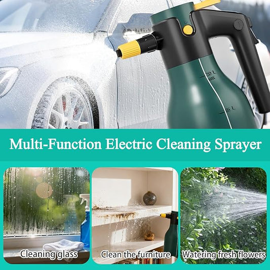 Electric Pressurized Foam Sprayer, 2L Cordless Pump Sprayer with One-Touch Lock, Portable Foam Sprayer for Car Wash, Auto Detailing, House & Pet Cleaning