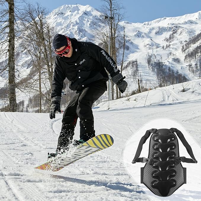 Cienfy Back Spine Protector Anti-Fall Protective Gear for Snowboarding, Skateboarding, Skating and Skiing
