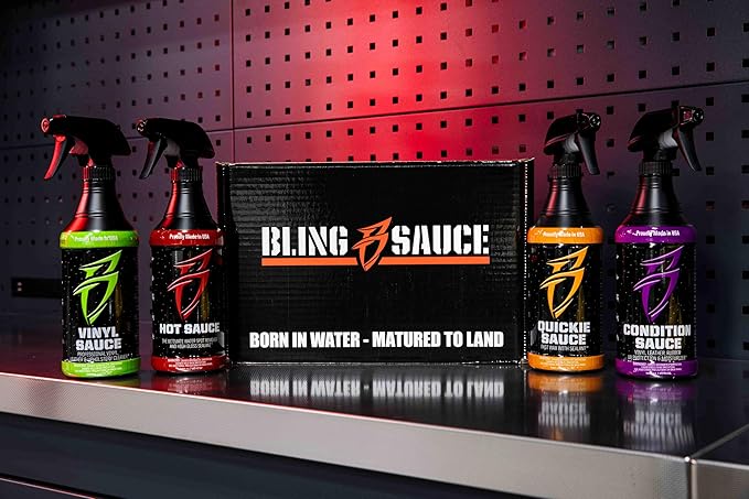 Bling Sauce Boat Cleaning & Detailing Kit for Marine and Automotive, 4-Pack, 20 oz Each
