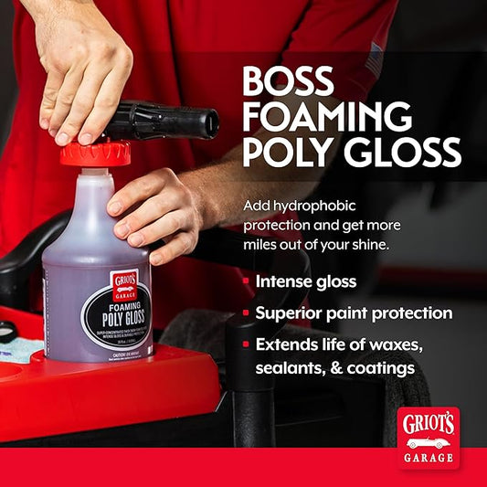 Griot's Garage Foaming Poly Gloss for Car Cleaning and Detailing, Spray Wash & Wax, Compatible with The BOSS Foam Cannon Auto-Mix System, 35oz