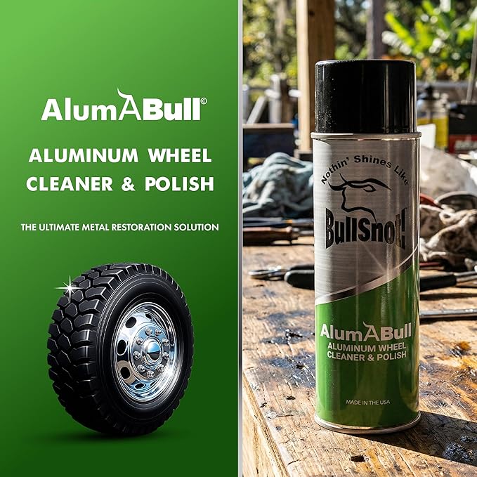 BullSnot! AlumABull Aluminum Wheel Cleaner & Polish - Restores Shine, Removes Tarnish & Oxidation, Protects Aluminum, Stainless Steel & Chrome - Non-Corrosive, Made in the USA