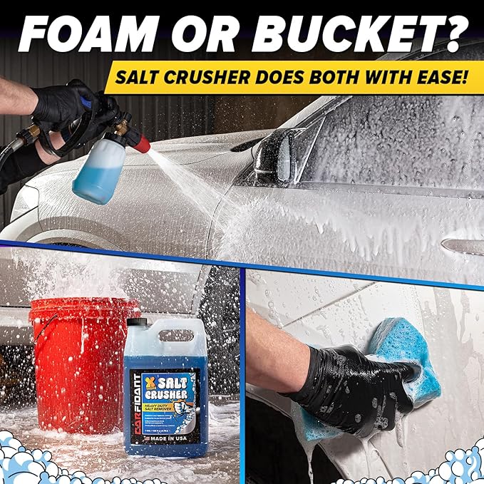 Carfidant Xtreme Salt Crusher – Boat Wash Soap & Salt Remover - Marine Engine Flush & Road Salts Neutralizer - Heavy Duty Cleaner for Boats, Jetskis, Cars - 1 Gallon (128 fl. oz.)