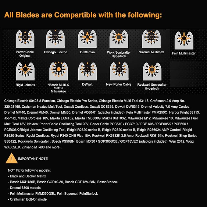 HEMUNC 6Pcs Diamond Oscillating Tool Blades, Multi Tool Mortar Cutting Saw Blades Precise for Grout Removal and Soft Tile Cut