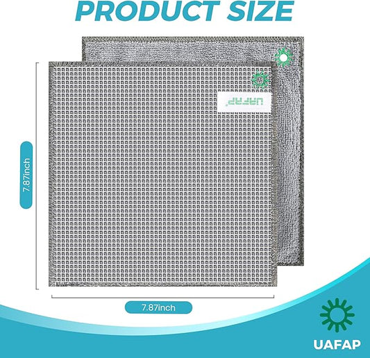 UAFAP 12Pcs New Upgrade 2-Layer Non Scratch Wire Dishcloth,Wire Dishwashing Rag,Reusable Quick-Dry Odor-Free Scrub Cloths for Dishes, Kitchen Cleaning Dish Rags for Cookware,Sinks, Dishes,Stove 