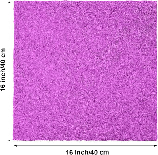 Shimeyao 30 Pcs 16 x 16 Inch Edgeless Microfiber Plush Towels for Cars Detailing Drying Wash Polishing Absorbent Cleaning Cloths, 500 GSM (16 x 16 Inch, Purple, 30 Pcs)