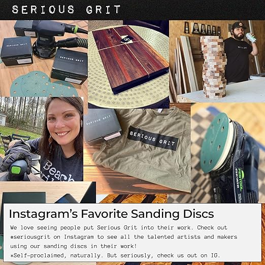 Serious Grit - 5-Inch 9-Hole 600 Grit Sanding Discs - Heavy-Duty Hook & Loop Film Discs - Sandpaper for Random Orbital Sanders - 50 Pack Box
