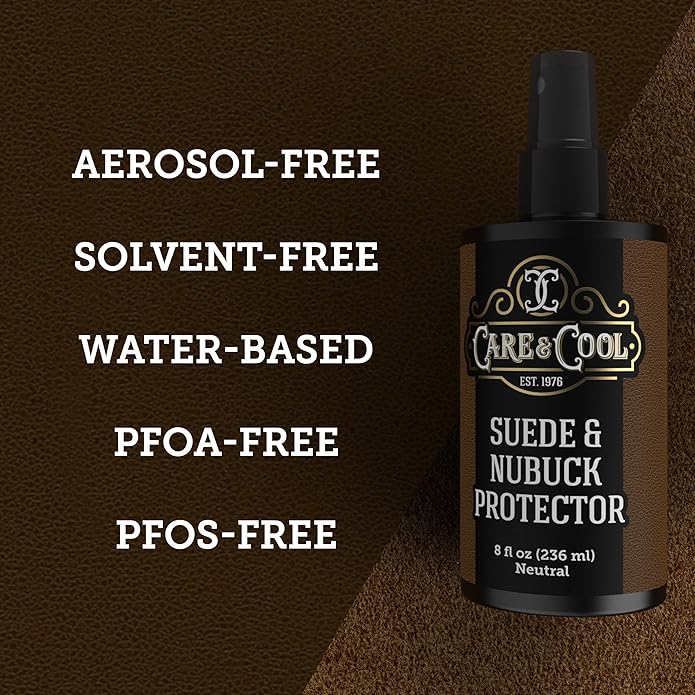 Care & Cool Maximum Protection for Your Suede and Nubuck (8 oz). Waterproofing, Dust and Stain Repellent Formula for your Shoes, Boots, Bags and Jackets. Setting the Standards Since 1976.