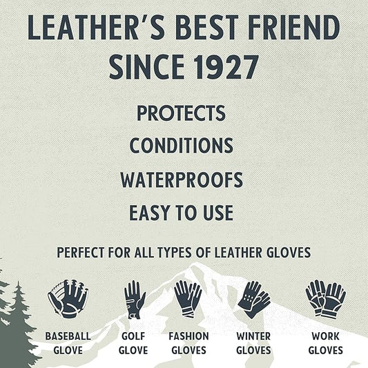 Snowshoe Glove Love, Made in USA Since 1927 - Protect, Condition, Restore & Waterproof - Multipurpose Baseball Glove Conditioner - for Softball Gloves, Leather Work Gloves & More (4 oz)