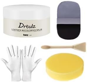 drtulz Leather Recoloring Balm, Leather Color Restorer Conditioner, Leather Restorer for Couches Paint, Leather Scratch Remover, Scratch Leather Faded Repair Kits for Vinyl Furniture (White, 75ML)
