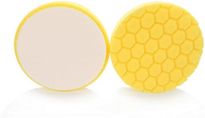 Chemical Guys BUFX_101HEX6 BUFX_101_HEX6 Hex-Logic Heavy Cutting Pad, Yellow (6.5 Inch Pad Made for 6 Inch Backing Plates), 1 Pad Included