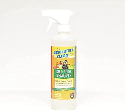 Absolutely Clean Amazing Bird Poop Cleaner Spray - Just Spray/Wipe - Safely & Easily Removes Bird Messes - Use Indoor/Outdoor - Made in The USA