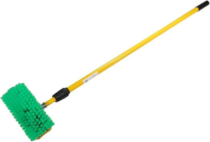 Mytee Products 10" Bi-Level Car Wash Brush and 4' to 8' Extendable Handle w/Soft Bristles Suitable for Auto RV Truck Boat Camper Exterior Washing Cleaning, Green