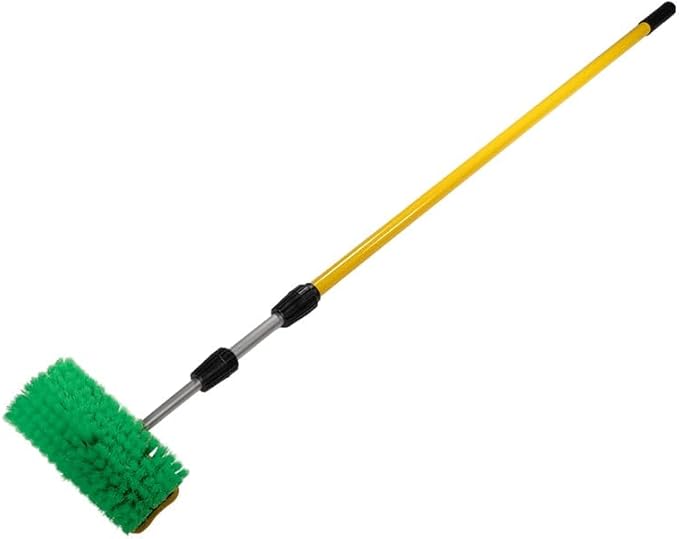 Mytee Products 10" Bi-Level Car Wash Brush and 5' to 13' Extendable Handle w/Soft Bristles Suitable for Auto RV Truck Boat Camper Exterior Washing Cleaning, Green