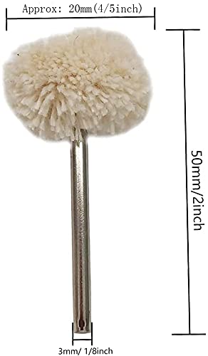 Luo ke 20 Pcs Cotton Strip Polishing Wheel - 1/8" Shank Soft Cotton Fine Buffing Wheels Fits for Rotary Tools, Mini Grinder, Mini Drill
