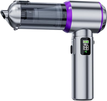 KEVANLY Car Vacuum Portable Cordless,16000Pa Suction Power Handheld Vacuum for Car,Home,Office,Pet Hair Cleaning,with Washable Filter and Replaceable Nozzle, Type-C Charging