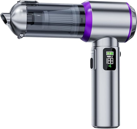 KEVANLY Car Vacuum Portable Cordless,16000Pa Suction Power Handheld Vacuum for Car,Home,Office,Pet Hair Cleaning,with Washable Filter and Replaceable Nozzle, Type-C Charging
