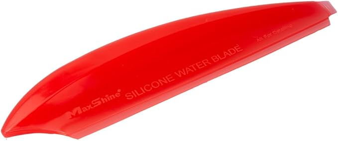 Maxshine Universal Silicone Water Blade for Car Drying – Red – Soft Flexible Silicone Squeegee for Quick Water Removal – Safe for Paint, Glass & Windows – Auto Detailing Tool - Red