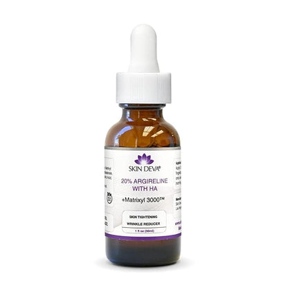 SKIN DEVA 20% Argireline Serum with Matrixyl 3000 Pure Hyaluronic Acid Serum For Face Deep Wrinkle Reducer Anti Aging Tones Skin and Stimulates Collagen Peptides Serum For Face