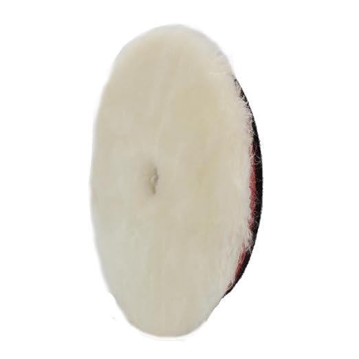 Maxshine 6" Universal Sheepskin Wool Polishing Pad – 100% Sheepskin Wool with EVA Foam & Hook and Loop Backing – Buffing Pad for Polishing, Cutting & Finishing