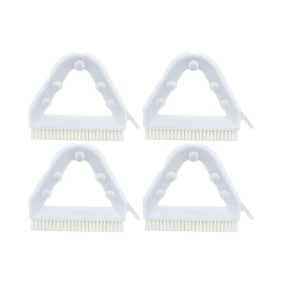 SPARTA Plastic Commercial Grout Brush, Triangle-Shaped Scrub Brush with Scraper and Two Threaded Holes for Attaching Handle (Sold Separately), 9 x 7 x 7 Inches, White, (Pack of 4)