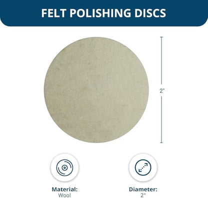 Benchmark Abrasives 2 Inch Sanding Discs Felt Quick Change Wool Buffing Pad for Drill & Die Grinder - Surface Conditioning Tool for Deburring, Polishing, Buffing Polishing Wheel for Drill - 10 Pack
