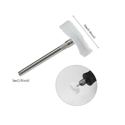 Luo ke 20 Pcs Little Buffing Wheel, 1/8 Inch Cloth Polishing Wheel for Rotary Tools Includes Dremel (White)