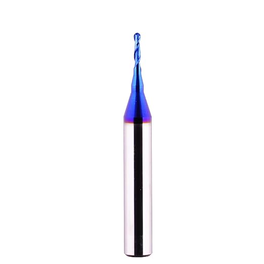 CNC Router bits Carbide Ball Nose End Mill with Nano Blue Coating for Side Milling. End Milling. Finish Machining. (1/16" Cut Dia X 2" OAL)